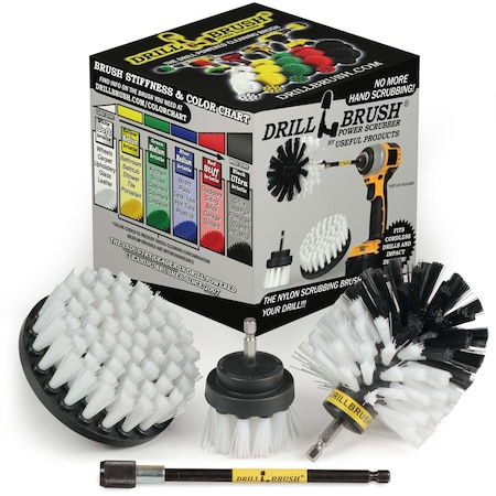 Drill Brush Power Scrubber By Useful Products 5 in W 5 in L Brush, White W-S-42O-5X-QC-DB